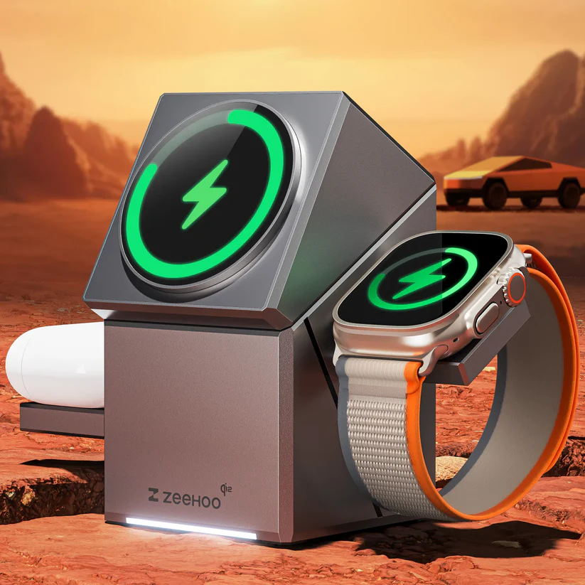 G-OUSSVE｜Wireless charger supports Qi2 protocol, compatible with MagSafe magnetic fast charging for phones, watches, and earbuds, compatible with Apple and Android